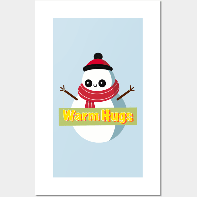 Snowman giving warm hugs Wall Art by DreamPassion